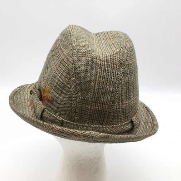Vintage Andhurst Mens  Wool Tweed Fedora Hat Tan Mens Size 7 Country Gentleman - Picture 4 of 7